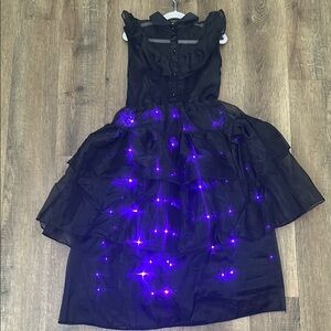 Wednesday Black Dress with Purple LED Lights